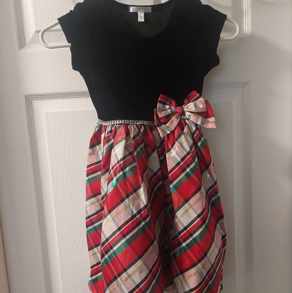 Tahari Other - Tahari Girls Black Velvet & Tartan Plaid Holiday Dress